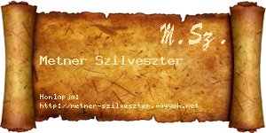 Metner Szilveszter névjegykártya
