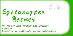 szilveszter metner business card